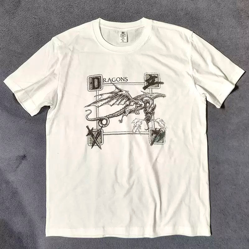 RRL Style Vintage 230g Cotton Tee Men Retro Double R T-shirt