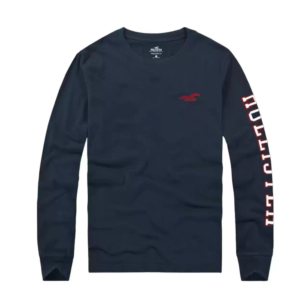 AF Seagull Brand Men Crew Neck Cotton Patch Slim Long Sleeve Tee On Sale