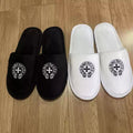 Vintage Cross Print Warm Cotton Slippers Unisex Couple Indoor Non-slip Fluffy Slides