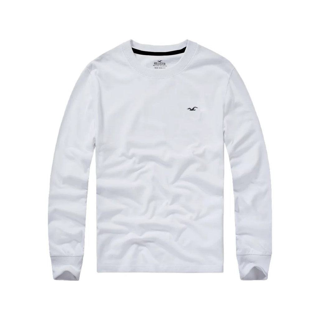 AF Seagull Brand Men Crew Neck Cotton Patch Slim Long Sleeve Tee On Sale