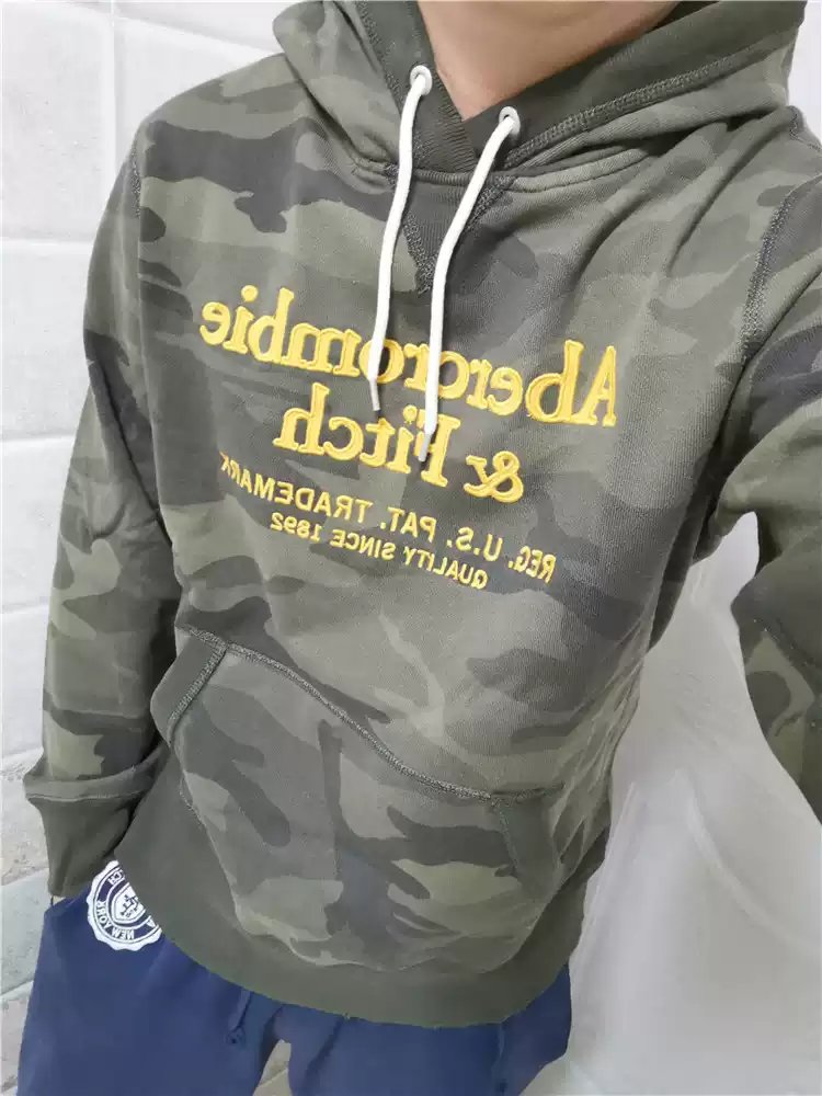 Abercrombie&Fitch spot 18 new af flagship letter embroidered pullover sweatshirt hoodie