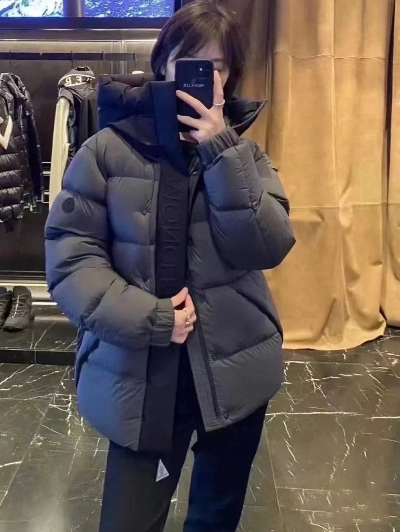 M0ncler Silver puffer jacket