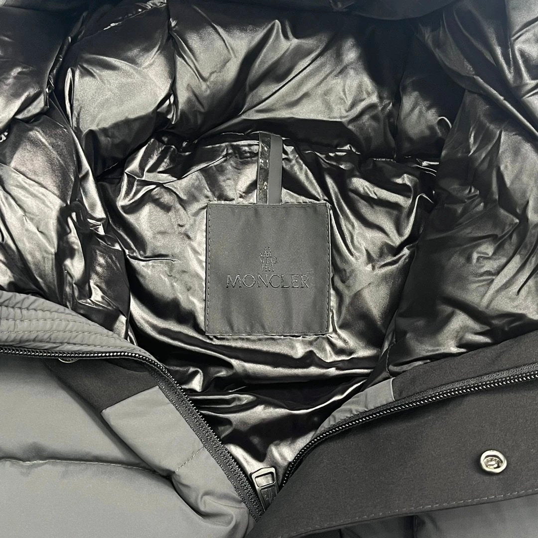 M0ncler Silver puffer jacket