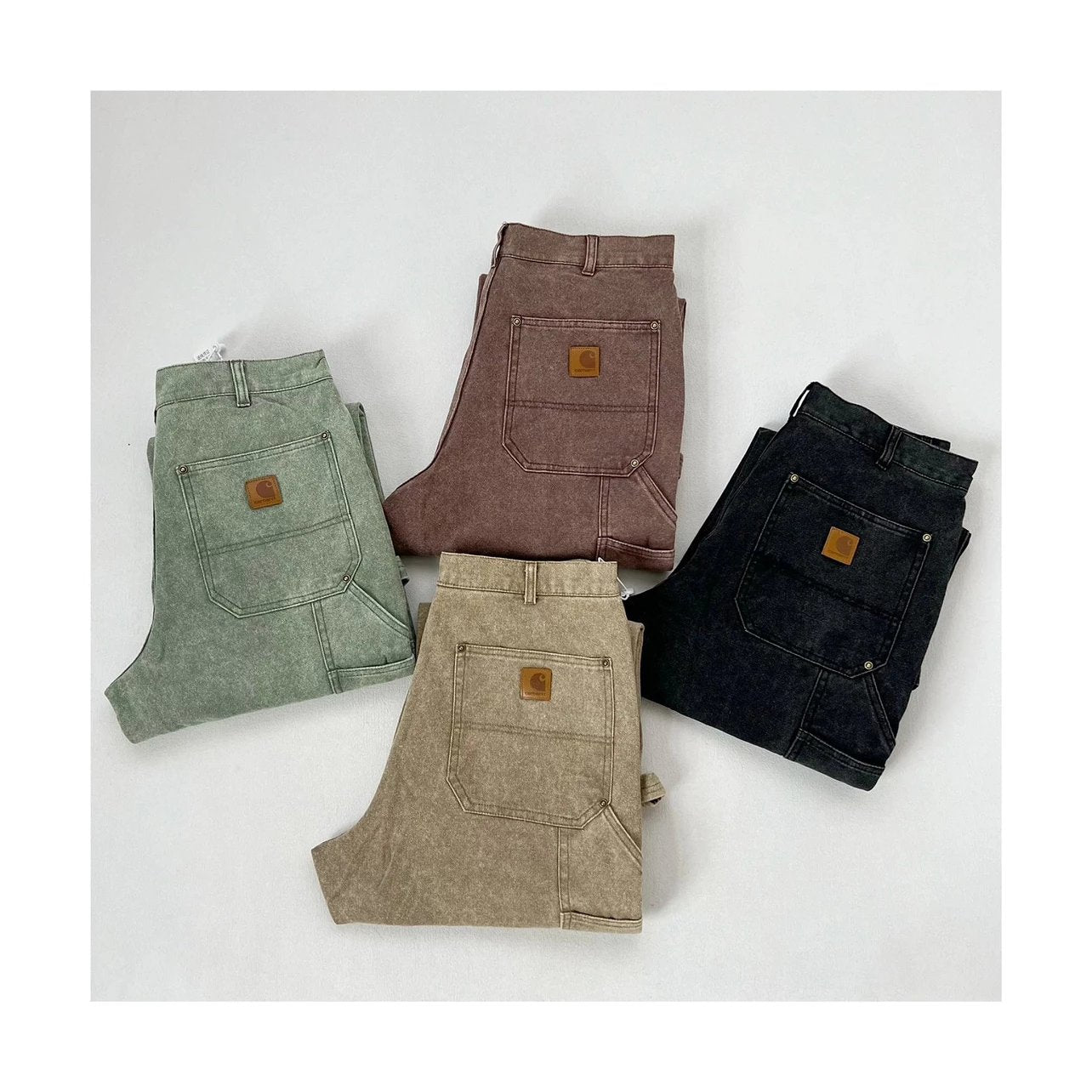 B136 washed and worn work pants