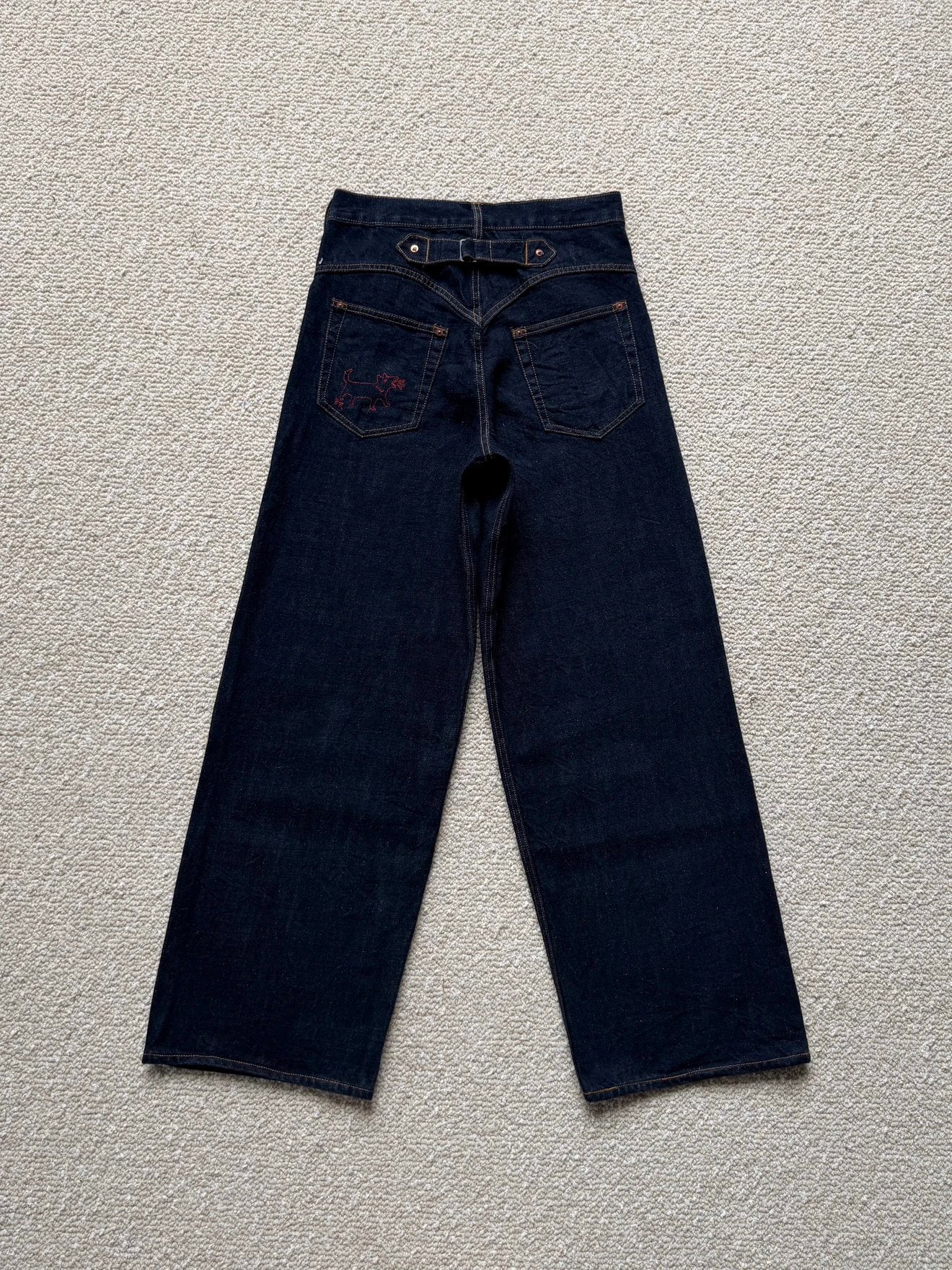 YM Red Dog Button Fly Jeans